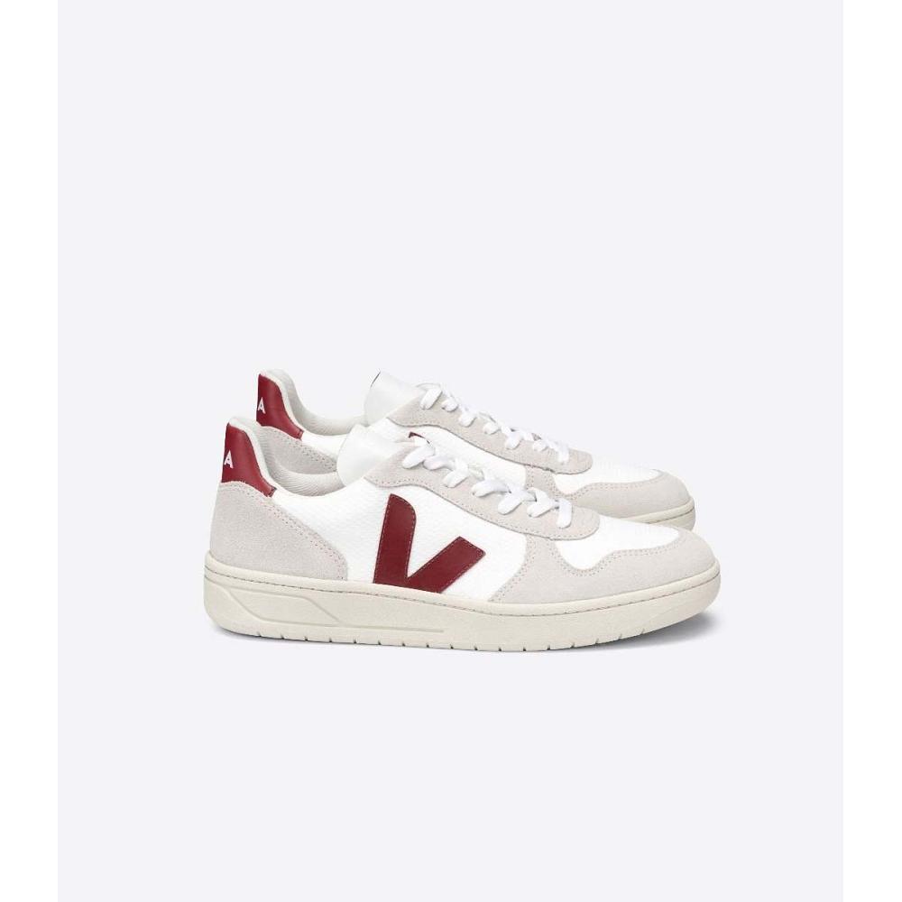 Veja V-10 B-MESH Sneakers Dames White/Red | BE 644LIS